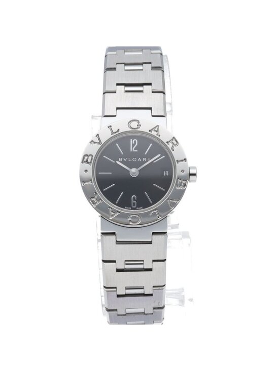 Pre-owned Bvlgari Bvlgari BB 23 SS Stainless Steel Black dial Bvlgari Watch 23 SS Black Polished